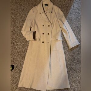 Geiger Elegant Vintage Cream Double-Breasted Women's Coat made in Austria